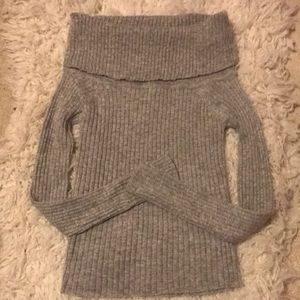 Gray Off The Shoulder Sweater Top